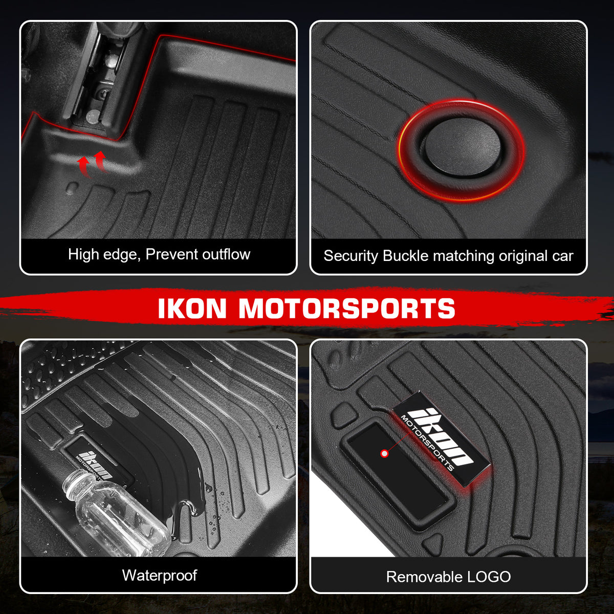 Fits 03-08 Toyota Corolla Sedan 3D Anti-Slip Floor Mats All Weather TPE Carpets