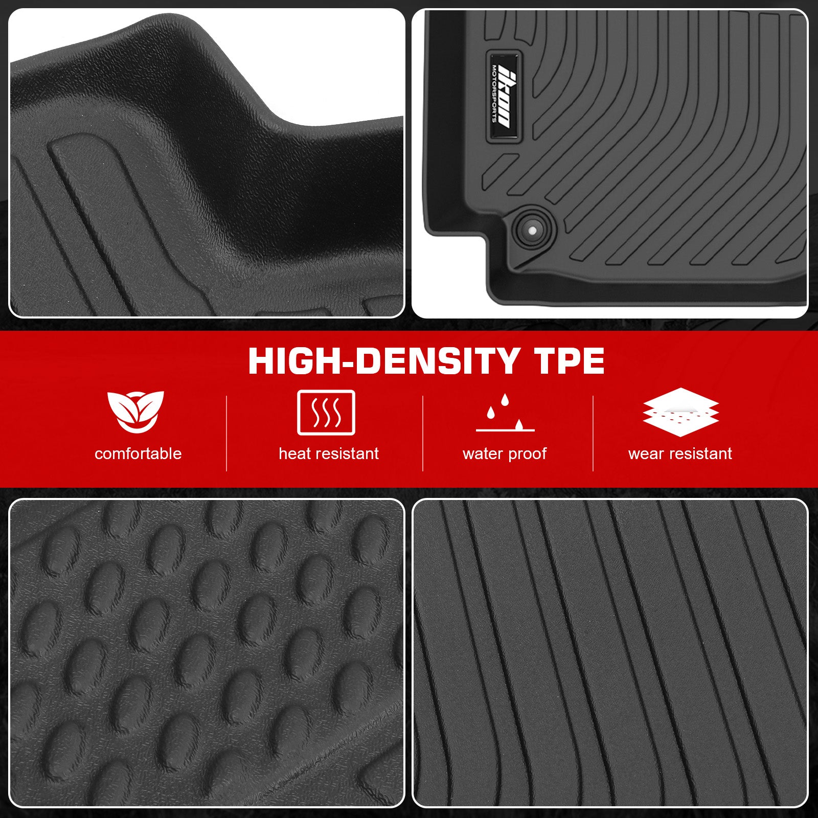 Fits 98-02 Toyota Corolla 3D TPE Floor Mats All Season Carpets + Window Visors