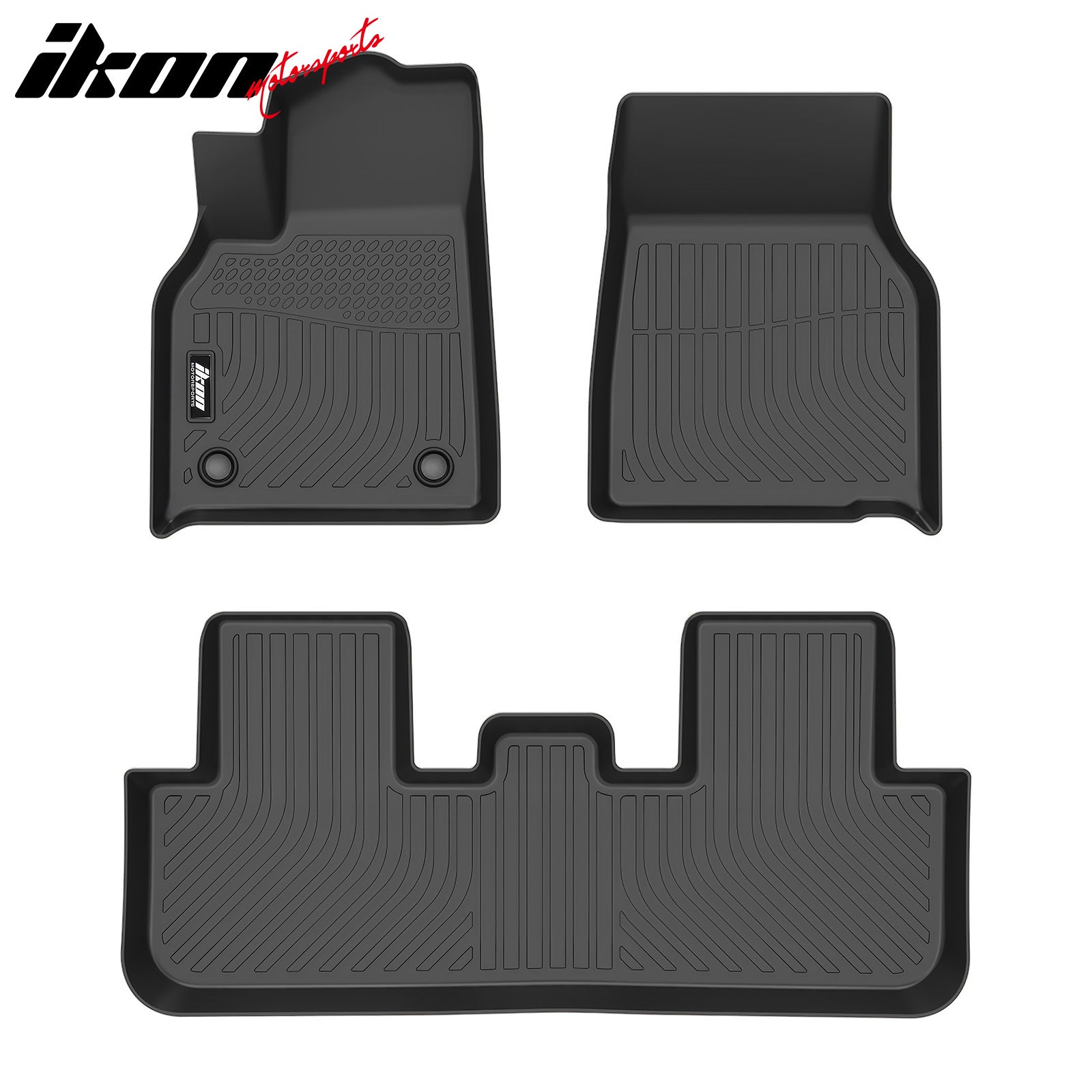 IKON MOTORSPORTS 3D Molded TPE Cargo Trunk Liner + Front + Rear Storage + Floor Mats, Compatible with 2026 Tesla Model Y Juniper 5-Seats, All Weather Protection Heavy Duty Trunk Tray Cargo Mats, 6PCS