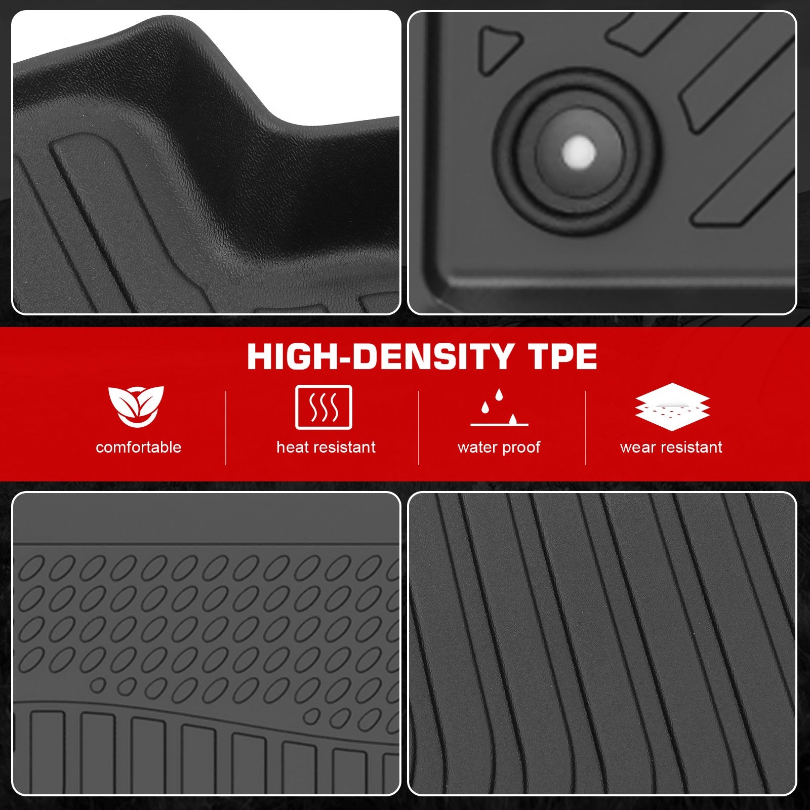 Fits 96-02 Toyota 4Runner 3D Anti-Slip Floor Mats All Weather TPE Carpets 3PCS
