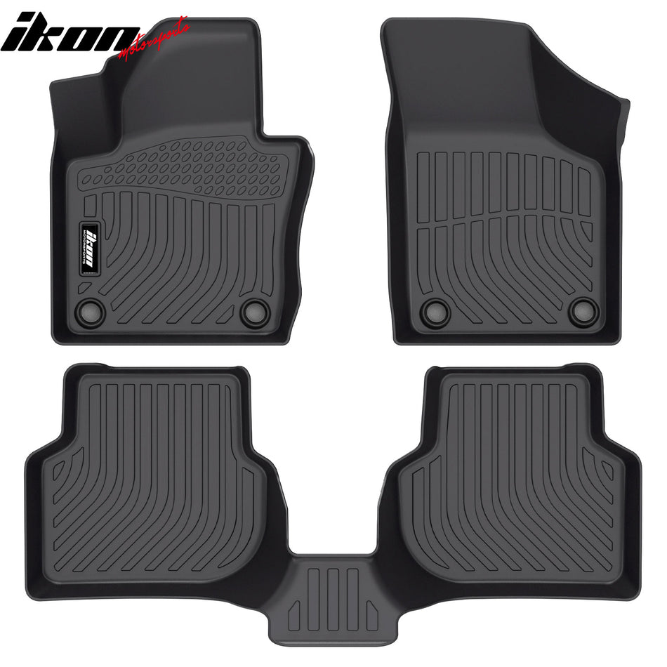 2011-2018 Volkswagen Jetta Sedan 3D TPE All Weather Waterproof Anti-Slip Front Rear Driver Passenger Side Interior Floor Mats Cargo Liner Carpets