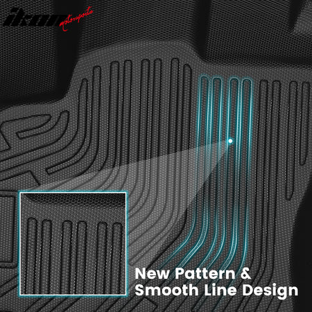 IKON MOTORSPORTS 3D TPE Floor Mat, Compatible with 2024-2026 Ram ProMaster EV, All Weather Waterproof Non-Slip Floor Liner, Front Row Car Carpet Interior Accessories, Black