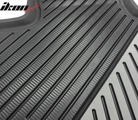 IKON MOTORSPORTS 3D TPE Floor Mats, Compatible with 2020-2024 Tesla Model Y, All Weather Waterproof Non-Slip Floor Liners, Front & 2nd Row Full Set Car Interior Accessories