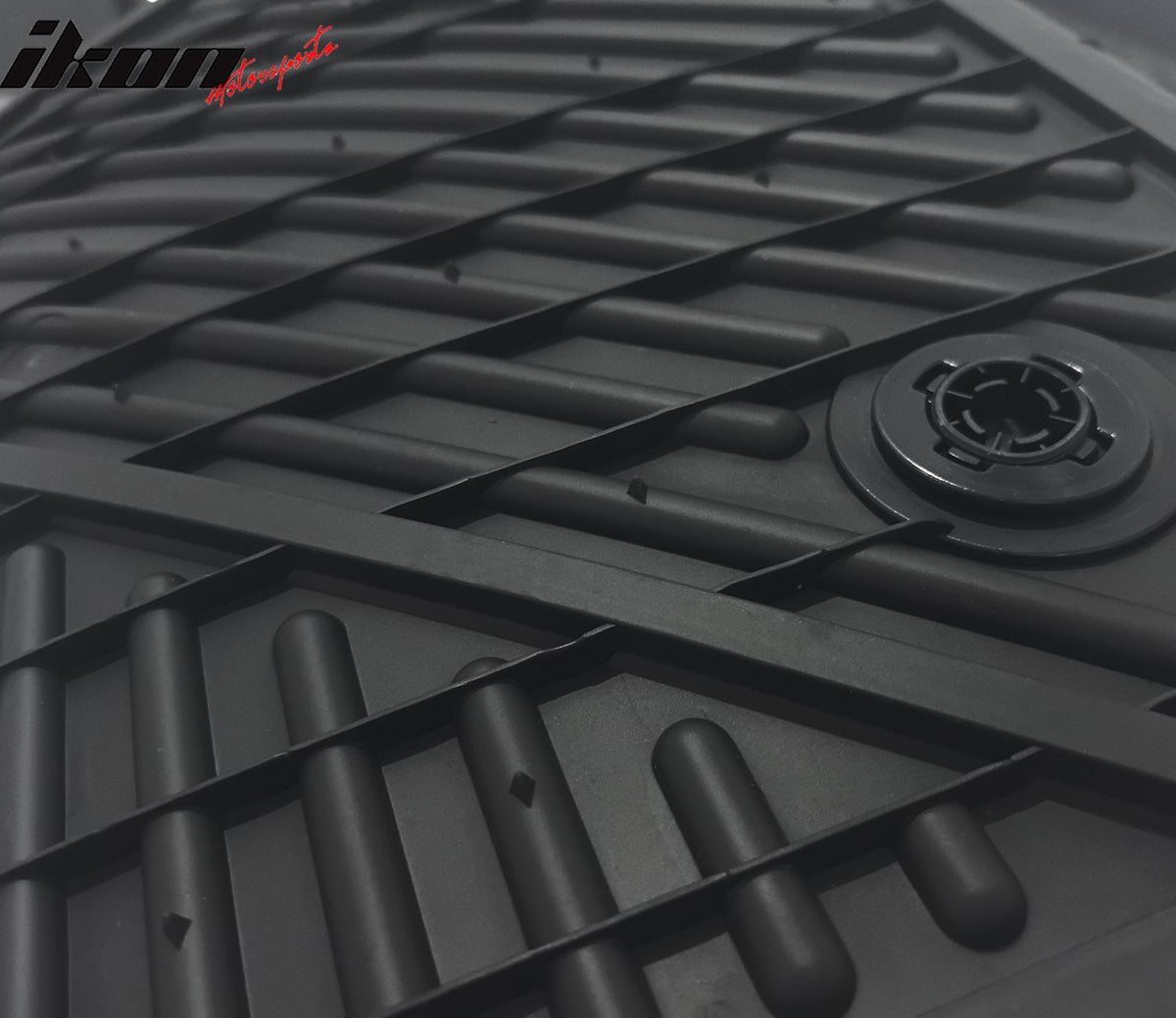 IKON MOTORSPORTS 3D TPE Floor Mats, Compatible with 2020-2024 Tesla Model Y, All Weather Waterproof Non-Slip Floor Liners, Front & 2nd Row Full Set Car Interior Accessories