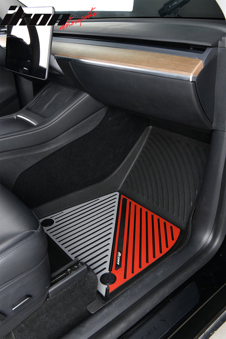 Fits 20-24 Tesla Model Y Floor Mats Carpet All Season Liners Black Gray Red TPE