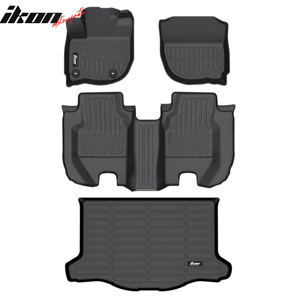 2015-2020 Honda Fit AT 3D TPE All Weather Waterproof Anti-Slip Front Rear Driver Passenger Side Interior Floor Mats Cargo Liner Carpets + Trun Mat