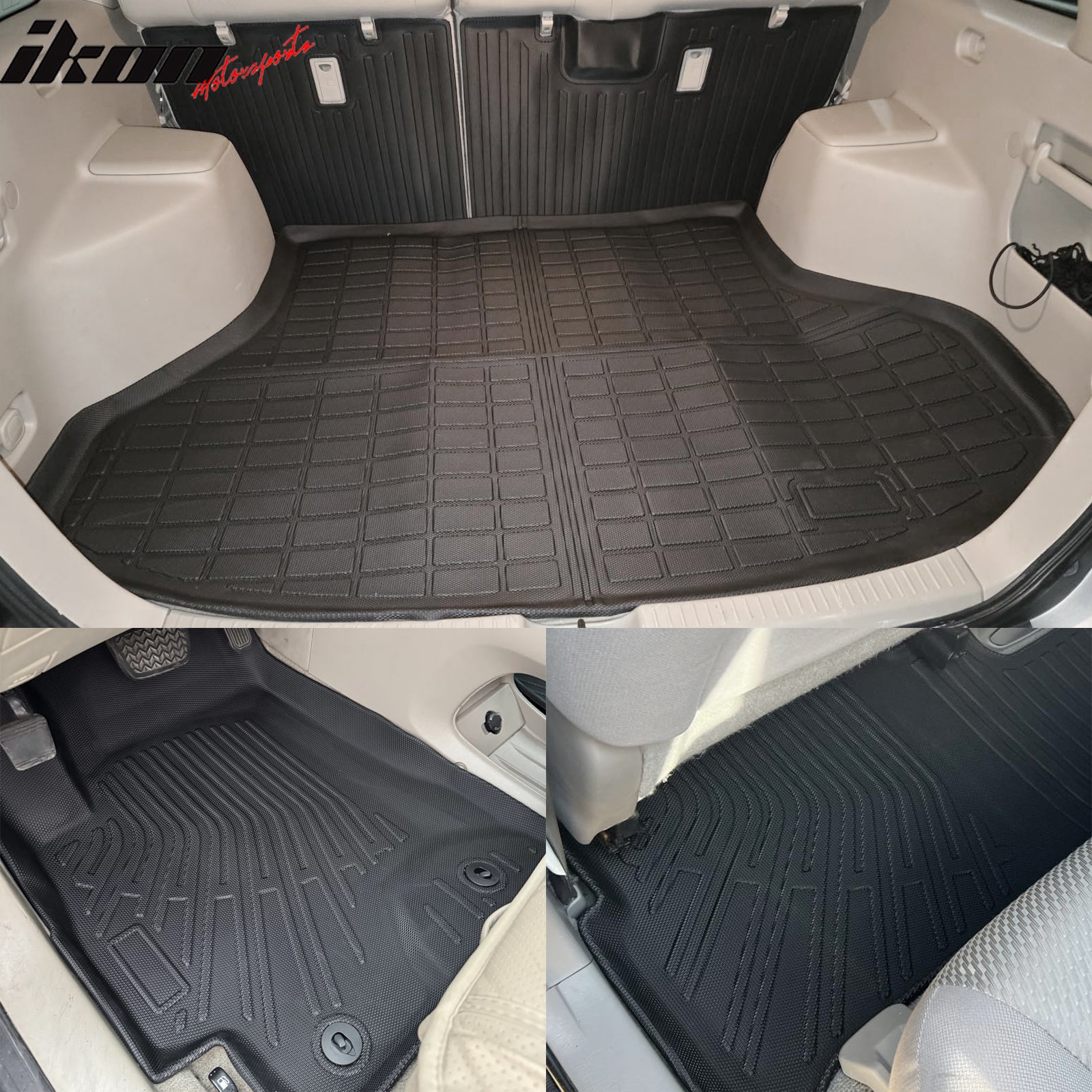 Fits 01-03 Toyota Highlander Heavy Duty TPE Floor Mats+ Trunk Mat+ Backrest Mats