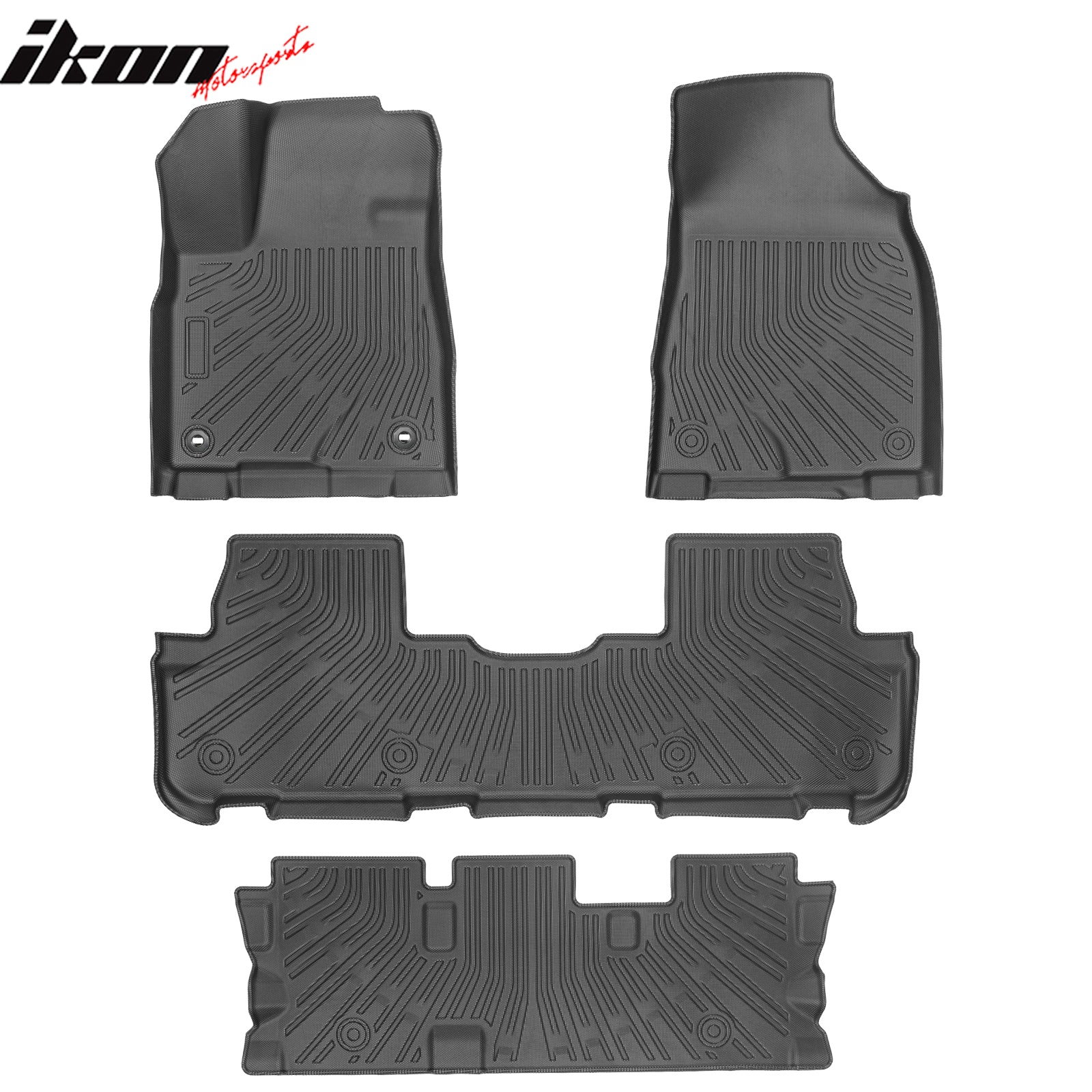 Fits 14-19 Toyota Highlander 7 Passenger TPE Floor+ Trunk Mats w/ Backrest Mat