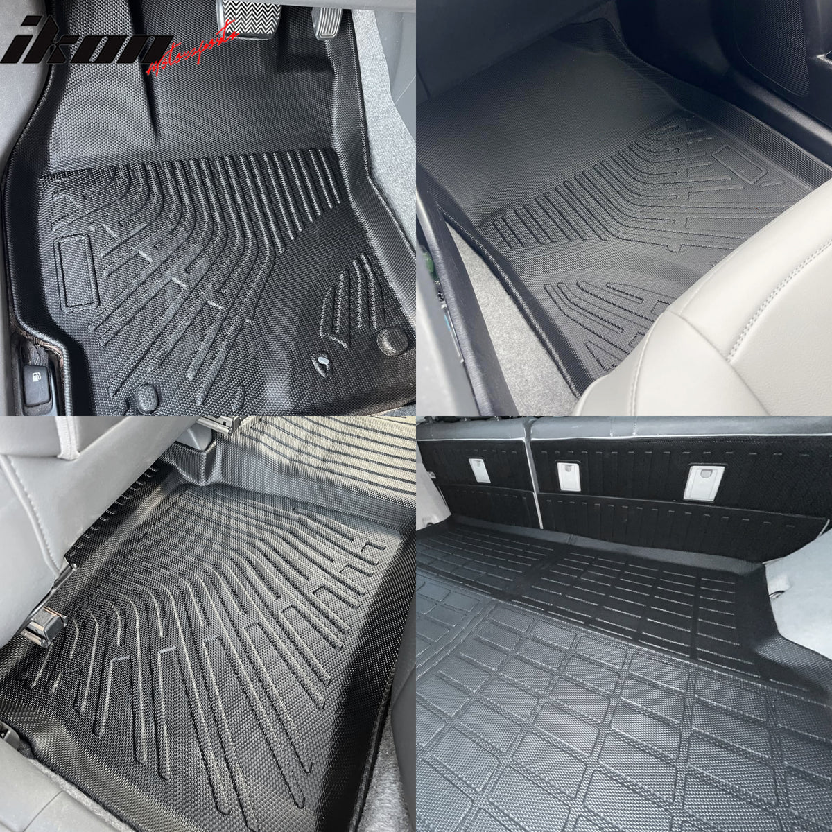 Fits 10-15 Toyota Prius TPE All Weather Floor Mats + Trunk Mat + Backrest Mats