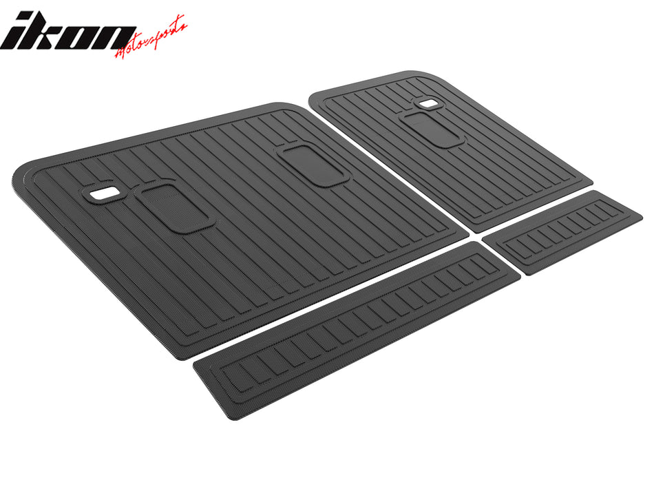 IKON MOTORSPORTS TPE Backrest Mats, Compatible with 2024-2026 Chevrolet Traverse & GMC Acadia & 2025-2026 Buick Enclave (Both Fit 7&8 Seats), All Weather Rear Seat Back Mat Cover Protector, Black 4PCS