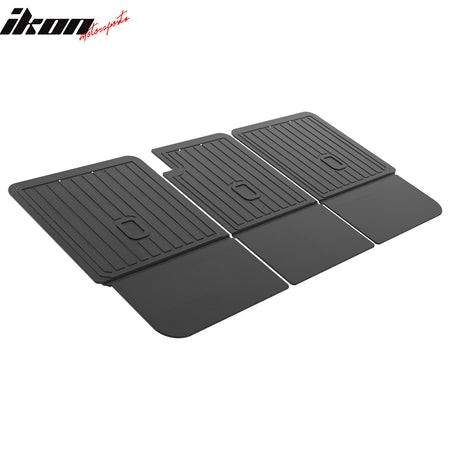 IKON MOTORSPORTS 3D TPE Backrest Mats, Compatible with 2023-2026 Mercedes-Benz X296 EQS SUV 5 Seats, All Weather Rear Seat Back Mat Cover Protector, Black