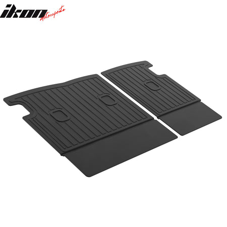 IKON MOTORSPORTS, Backrest Mats Seat Back Protector Compatible With 2016-2024 Mini Cooper Clubman F54, Black TPE All Weather Rear Cargo Trunk Liner Backrest Mats Interior Accessories 2PCS