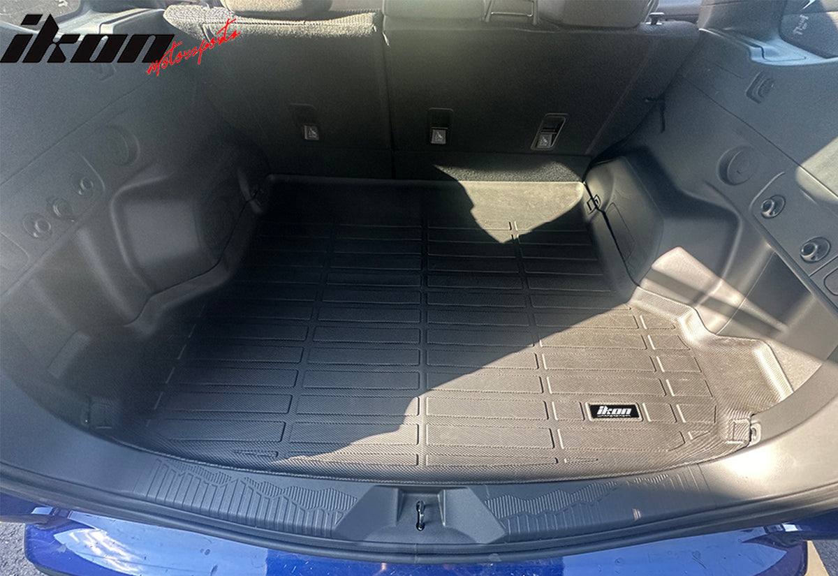 IKON MOTORSPORTS, Backrest Mats Seat Back Protector Compatible With 2025 Subaru Forester, Black TPE All Weather Rear Cargo Trunk Liner Backrest Mats Interior Accessories 2PCS