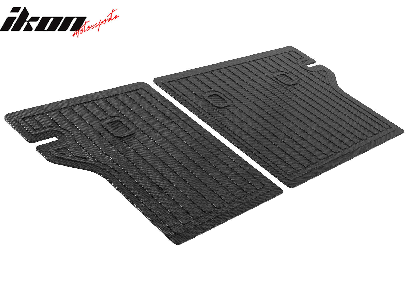 IKON MOTORSPORTS, Backrest Mats Seat Back Protector Compatible With 2022-2024 Toyota Corolla Cross AWD, Black TPE All Weather Rear Cargo Trunk Liner Backrest Mats Interior Accessories 2PCS