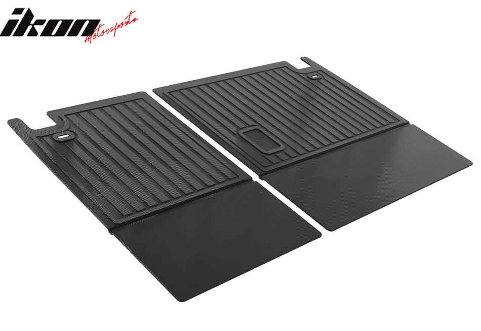 IKON MOTORSPORTS, Backrest Mats Seat Back Protector Compatible With 2020-2025 Toyota Highlander, Black TPE All Weather Rear Cargo Trunk Liner Backrest Mats Interior Accessories 2PCS