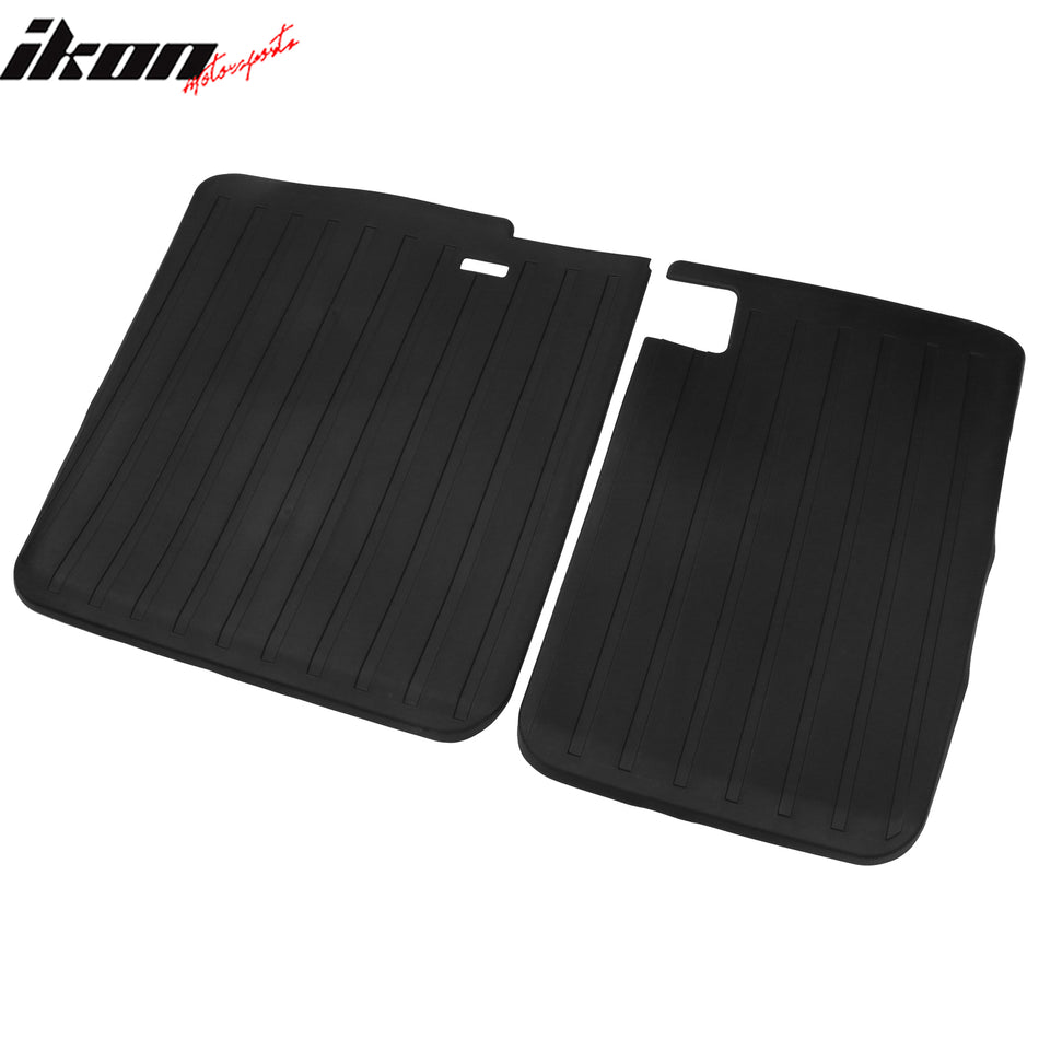 IKON MOTORSPORTS, Protector Backrest Covers Compatible with 2017-2023 Tesla Model 3, Black Injection TPE All Weather Waterproof Anti-Slip Second Row Seats Back Cover All Weather Seat Protector