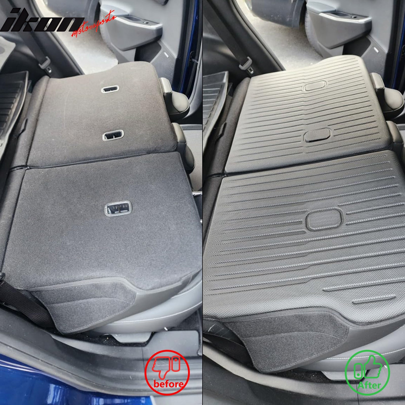Fits 22-24 Kia EV6 2PCS Backrest Mats Seat Cover Cargo Liner Protector - XPE