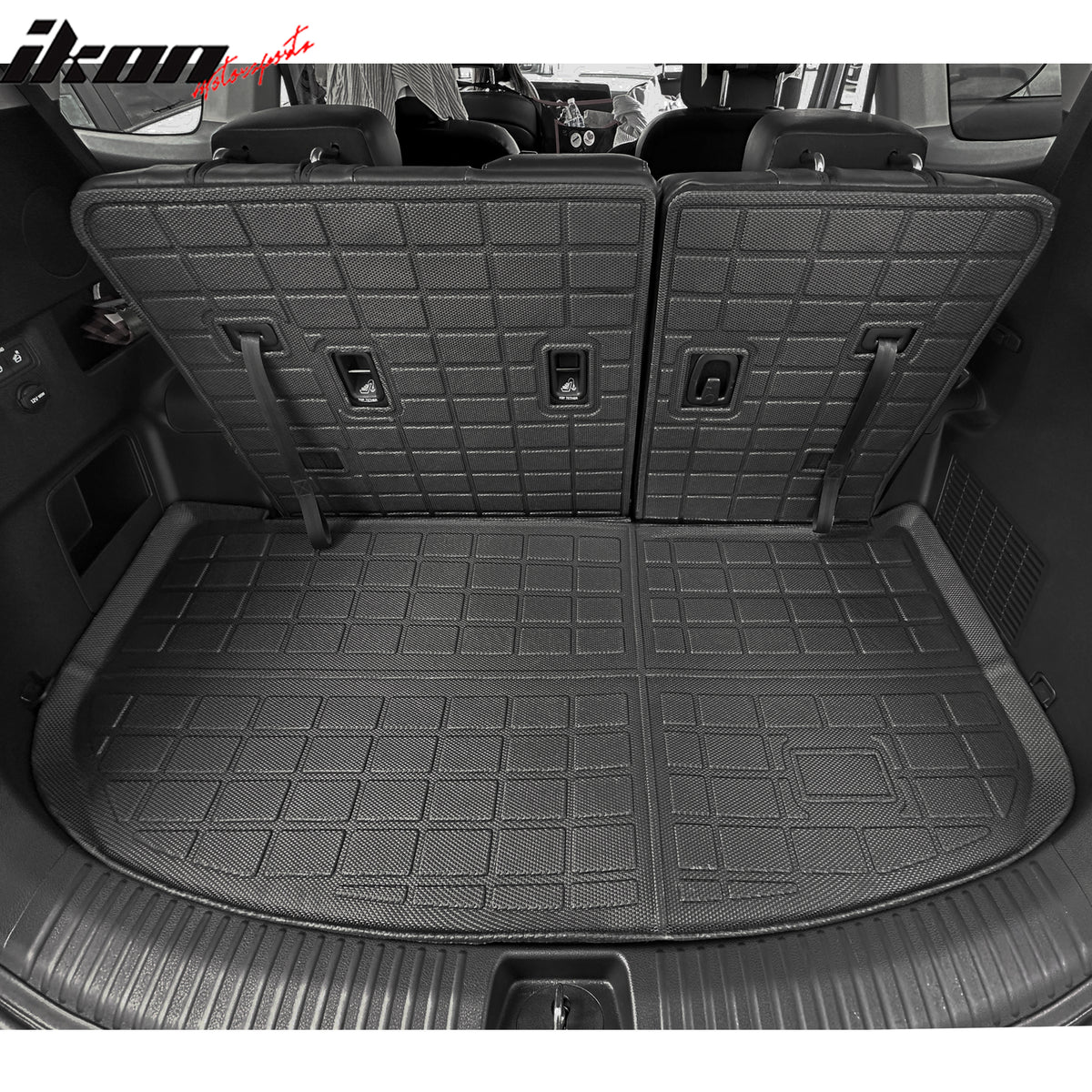 Fits 20-24 Kia Telluride Trunk Mat w/ Backrest Mats Seat Cover Protector - TPE