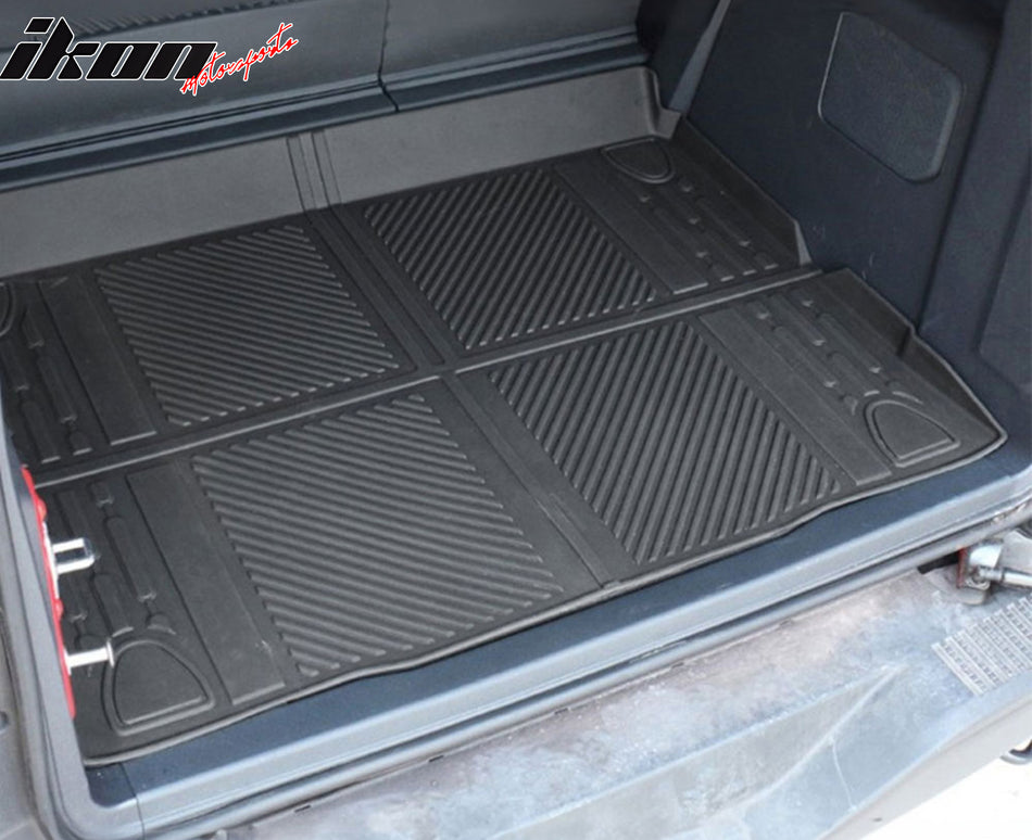 IKON MOTORSPORTS TPE Cargo Trunk Liner, Compatible with 2021-2023 Ford Bronco 4-Door, Custom Fit All Weather Protection Heavy Duty Rear Trunk Tray Cargo Mats Protector, Black