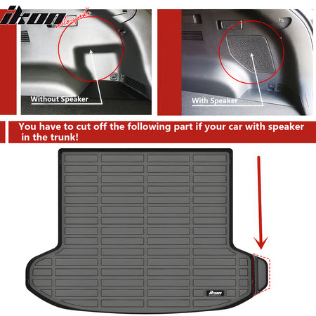 IKON MOTORSPORTS TPE Cargo Trunk Liner, Compatible with 2023-2024 Kia Sportage NQ5, Custom Fit All Weather Protection Heavy Duty Rear Trunk Tray Cargo Mats Protector, Black