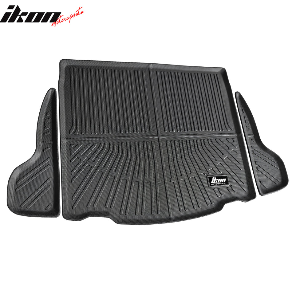 IKON MOTORSPORTS TPE Cargo Trunk Liner, Compatible with 2022-2024 Toyota Corolla Cross/Hybrid AWD, Custom Fit All Weather Protection Heavy Duty Rear Trunk Tray Cargo Mats Protector, Black