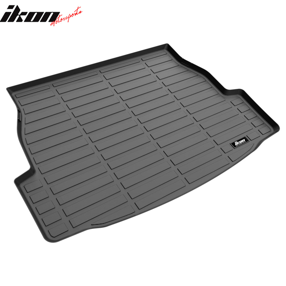 IKON MOTORSPORTS TPE Cargo Trunk Liner, Compatible with 2019-2024 Toyota RAV4, Custom Fit All Weather Protection Heavy Duty Rear Trunk Tray Cargo Mats Protector, Black