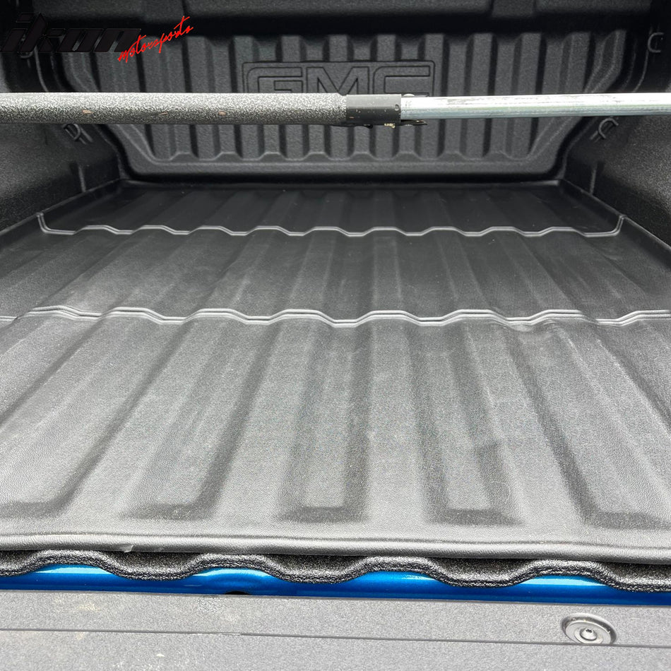 IKON MOTORSPORTS TPE Truck Bed Mat, Compatible with 2023-2024 Chevrolet Colorado/GMC Canyon Crew Cab 5Ft Bed, Custom Fit All Weather Heavy Duty 3D Rear Cargo Trunk Tray Protector Liner 1PC, Black