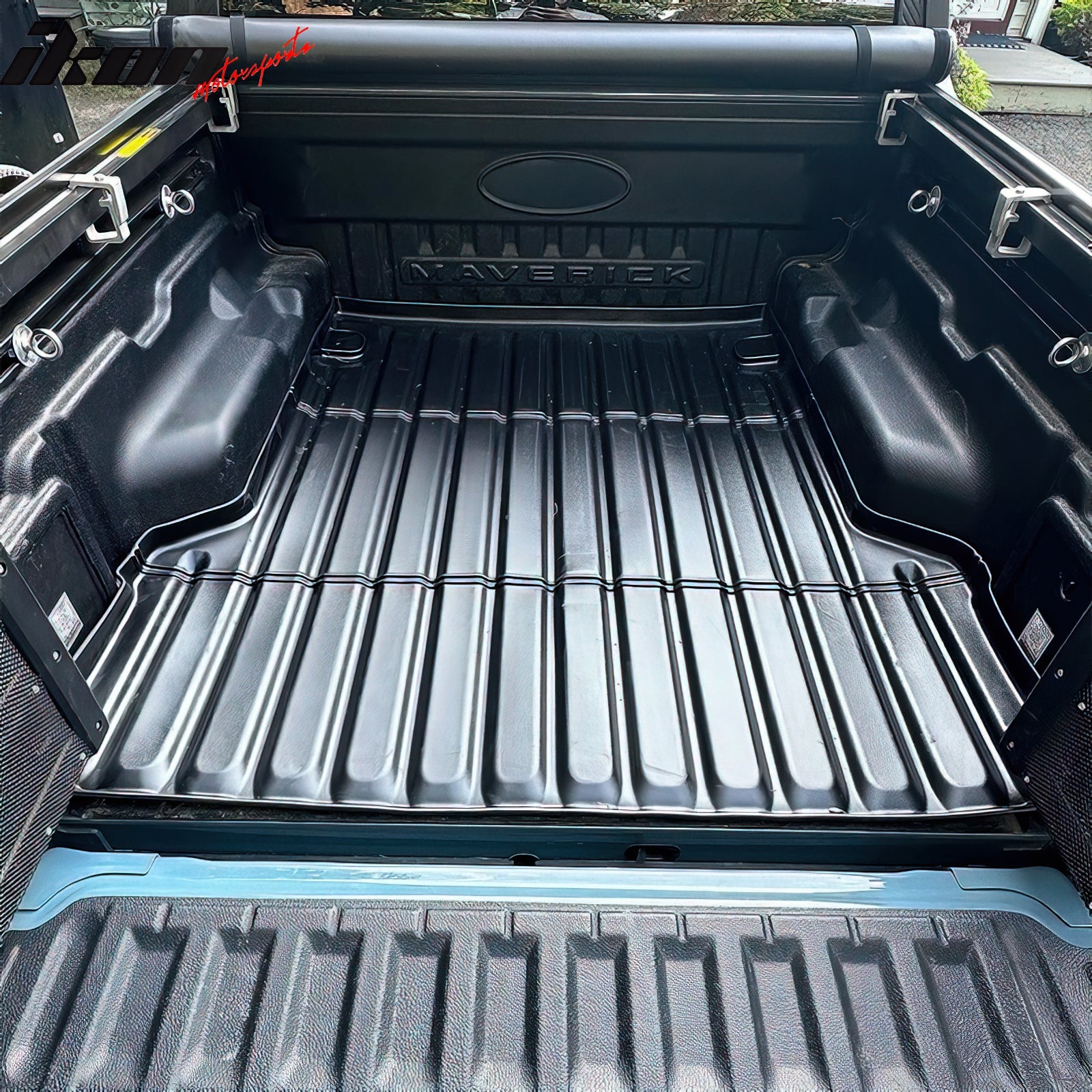 IKON MOTORSPORTS TPE Truck Bed Mat, Compatible with 2022-2024 Ford Maverick, Custom Fit All Weather Heavy Duty 3D Rear Cargo Trunk Tray Protector Liner 1PC, Black