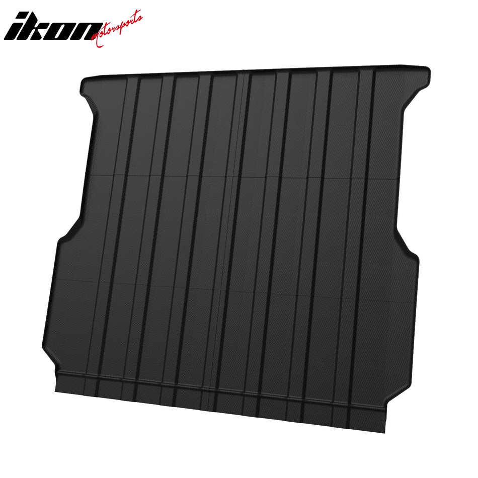 IKON MOTORSPORTS TPE Truck Bed Mat, Compatible with 2022-2024 Rivian R1T, Custom Fit All Weather Protection Heavy Duty 3D Molded Rear Cargo Trunk Tray Mats Protector Liner 1PC, Black