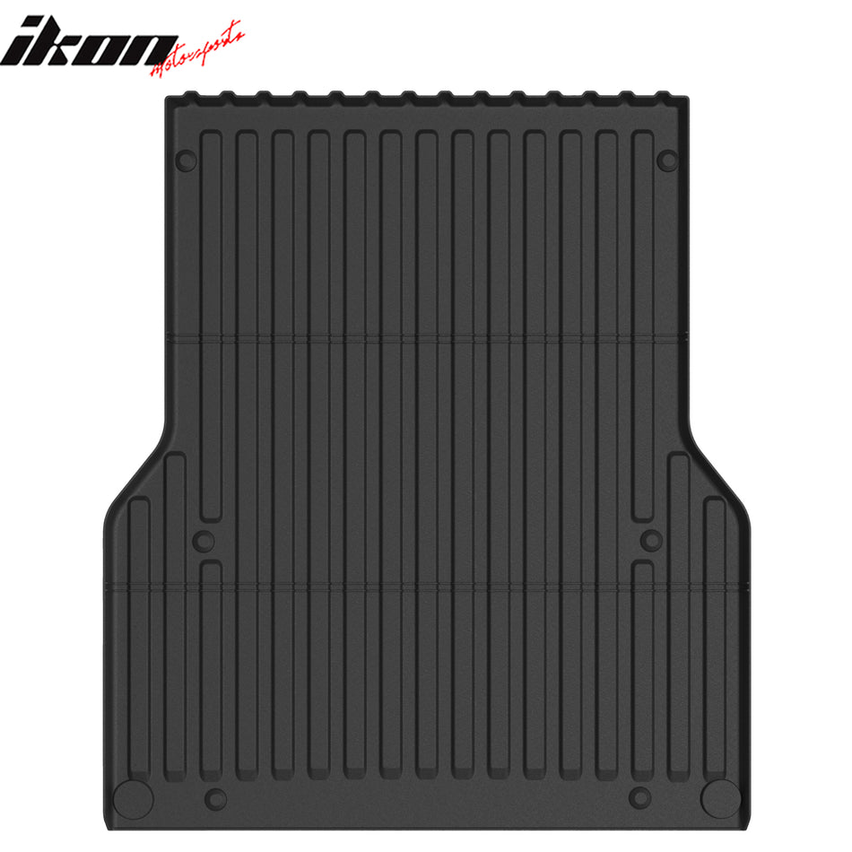 IKON MOTORSPORTS TPE Truck Bed Mat, Compatible with 2005-2023 Toyota Tacoma 5' Short Bed, Custom Fit All Weather Protection Heavy Duty 3D Molded Rear Cargo Trunk Tray Mat Protector Liner 1PC, Black