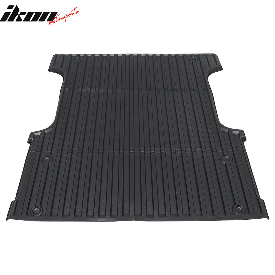 IKON MOTORSPORTS TPE Truck Bed Mat, Compatible with 2022-2024 Toyota Tundra Crew Max 5.5Ft, Custom Fit All Weather Heavy Duty 3D Rear Storage Cargo Trunk Tray Protector Liner 1PC, Black