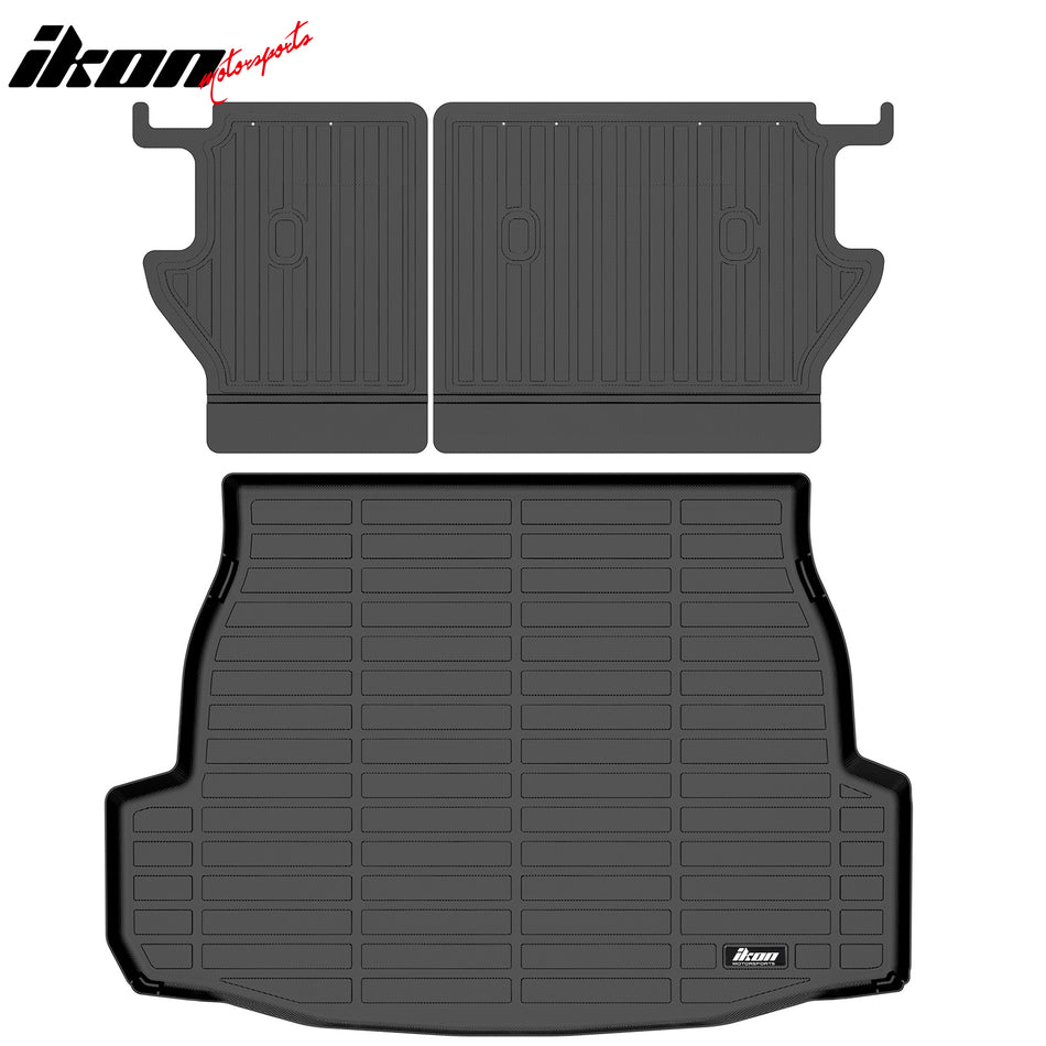 2026 Toyota RAV4 Hybrid 3D TPE All Weather Heavy Duty Waterproof Anti-Slip Interior Cargo Liner Carpets Backrest + Rear Trunk Mats 3PCS