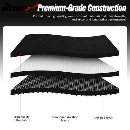 Fits 10-12 Toyota 4Runner Anti-Slip First Second Row Floor Mats Carpet Nylon 4PC