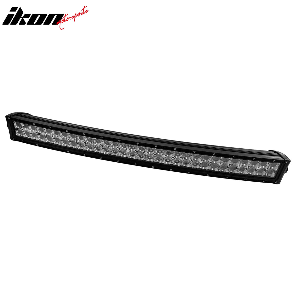 IKON MOTORSPORTS LED Light Bar, Compatible with Universal, Aluminum Black 31" 180W LED Light Bar Dual Row Slim Spot Flood Combo Work SUV Offroad Driving (60 Degree Flood; 60 LED; S1 Side Mount Rivets)