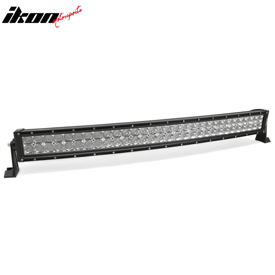 IKON MOTORSPORTS, 31" 180W LED Light Bar Compatible With Universal, Aluminum Black 60 LED 2 RAW 60° Flood/8° Spot Combo Beam Off Road Driving Work Light for Truck SUV UTV ATV Jeep 4x4