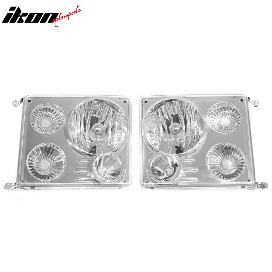 1988-1993 Chevy C/K 1992-1993 Chevy Blazer Chrome Bumper Head Lights Lamps Pair