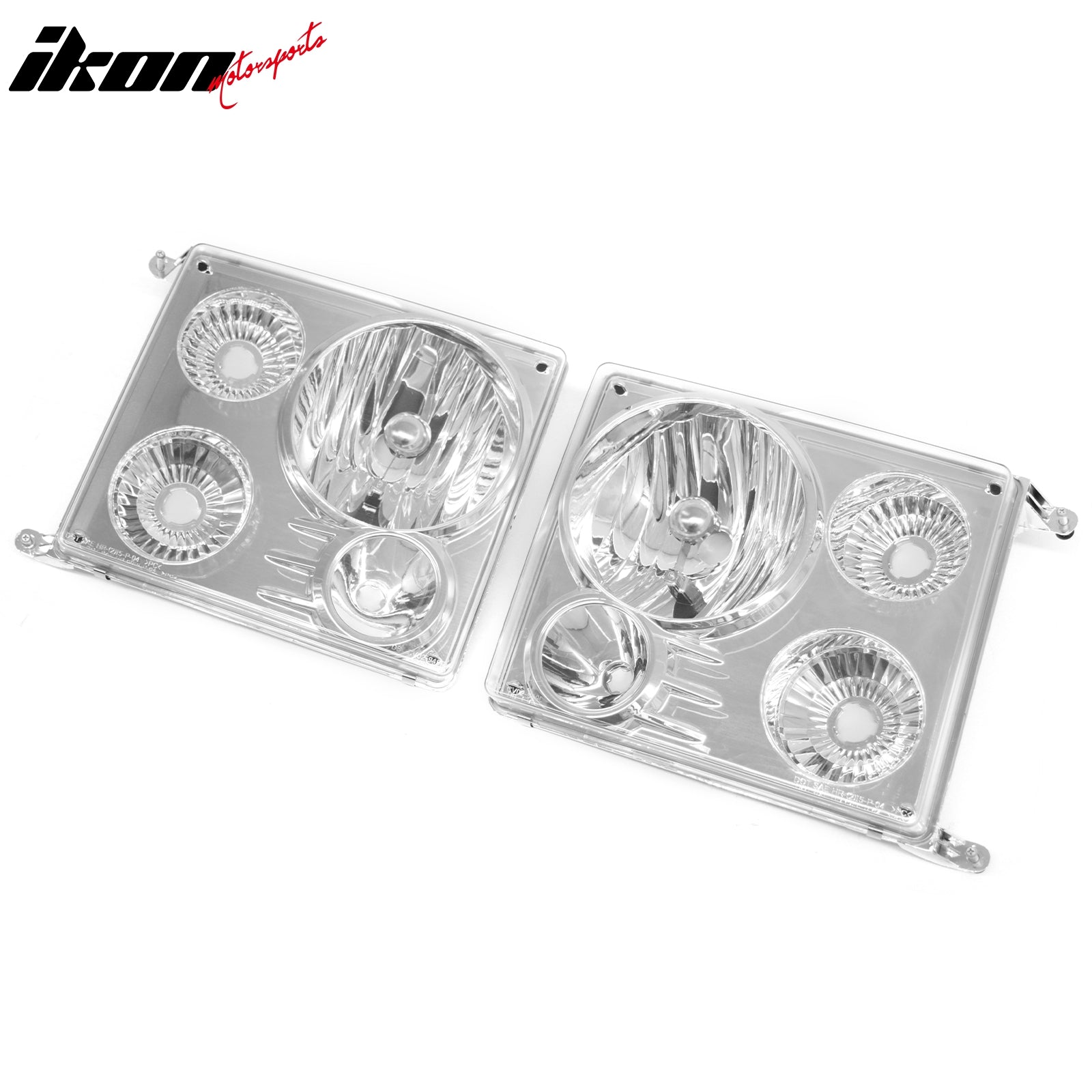 Fits 88-93 Chevy C/K 92-93 Chevy Blazer Chrome Bumper Head Lights Lamps Pair