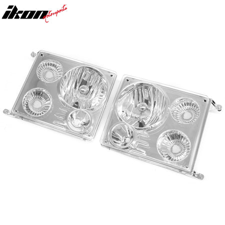 Fits 88-93 Chevy C/K 92-93 Chevy Blazer Chrome Bumper Head Lights Lamps Pair