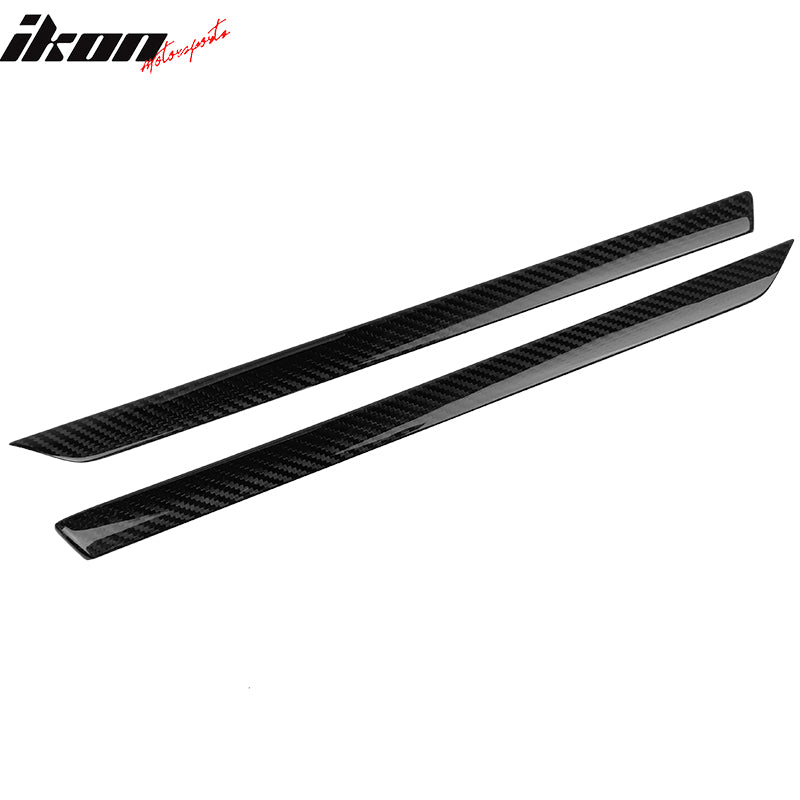 IKON MOTORSPRTS, Front Door Panel Trim Compatible With 2016-2021 Honda Civic 10th Gen Sedan and Hatchback, Passenger Driver Side Real Carbon Fiber Interior Window Moulding 2PC, 2017 2018 2019 2020