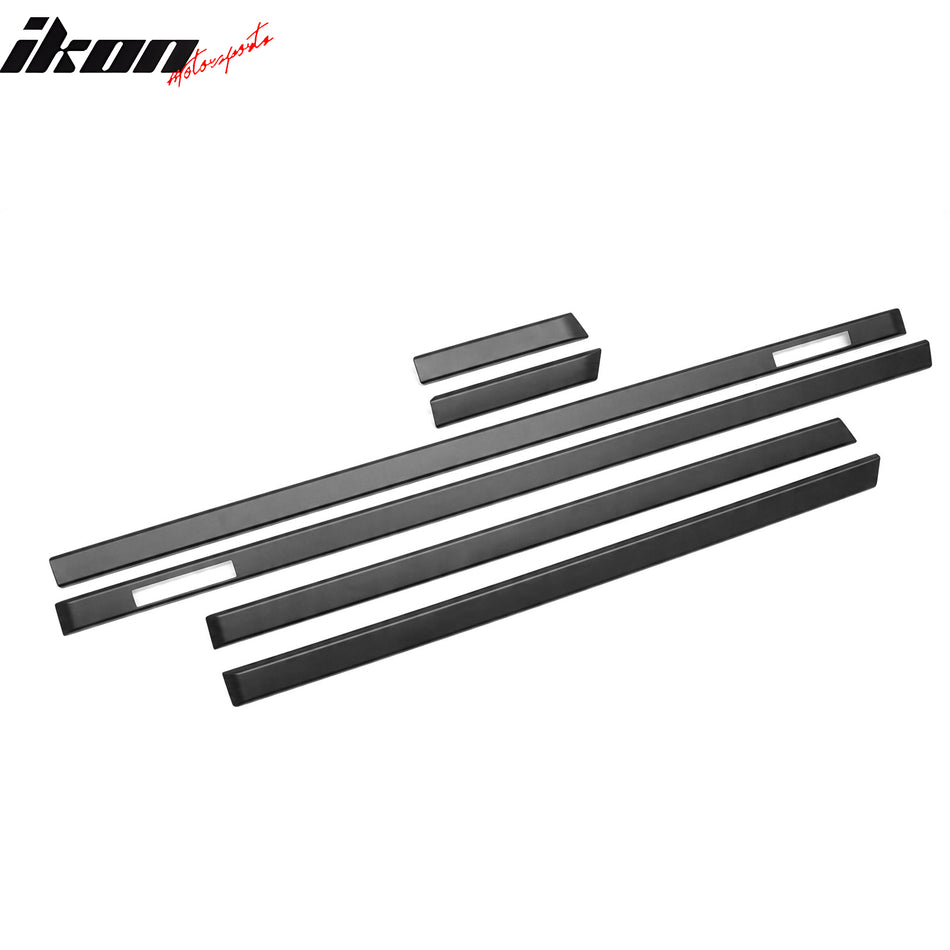 IKON MOTORSPORTS Door Side Body Molding Trim, Compatible with 1996-2003 BMW E39 5-Series 525i 530i 540i 528i, M3 Style Black Door Protector Moulding Trim Cover Replacement, 6PCS