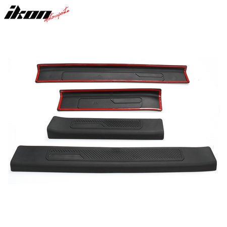 Fits 21-24 Ford Bronco 4 Door Black TPE Door Edge Guard Sill Protector Cover 4PC