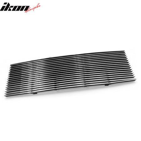 IKON MOTORSPORTS Front Upper Insert Grille, Compatible with 2001-2006 Ford Explorer Sport & Sport Trac, Billet Style Chrome Aluminum Replacement Front Bumper Hood Grill 1PC
