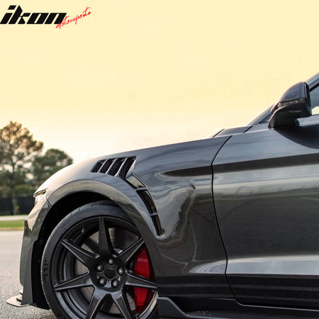 Fits 15-17 Ford Mustang V6/GT GT500KR Style Front Fenders Aluminum Side Panel