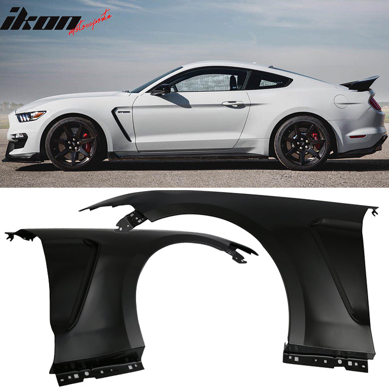 2015-2017 Ford Mustang GT350 Unpainted Fender Trim w/ Inserts Steel