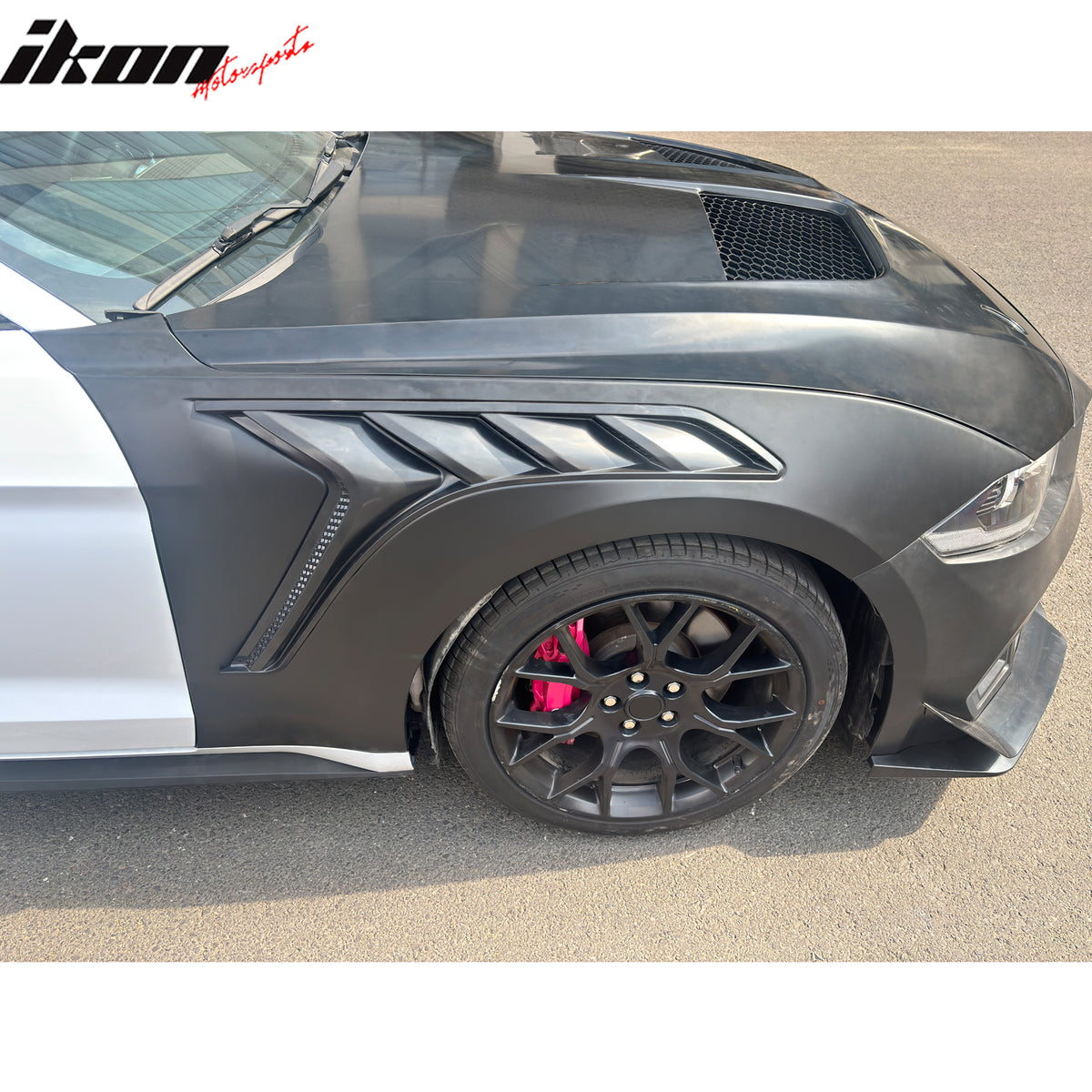 Fits 18-23 Ford Mustang V6/GT/Bullitt GTD Style Front Side Fenders - Aluminum