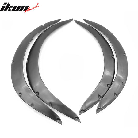 Universal Fitment Fender Flares PU Unpainted Black Wheel Cover Protector 4PCS