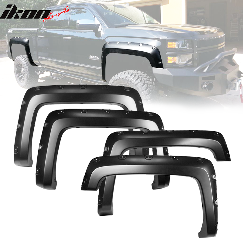 2014-2018 Chevy Silverado 1500 6.5Ft 8Ft Long Bed Fender Flares 4PC