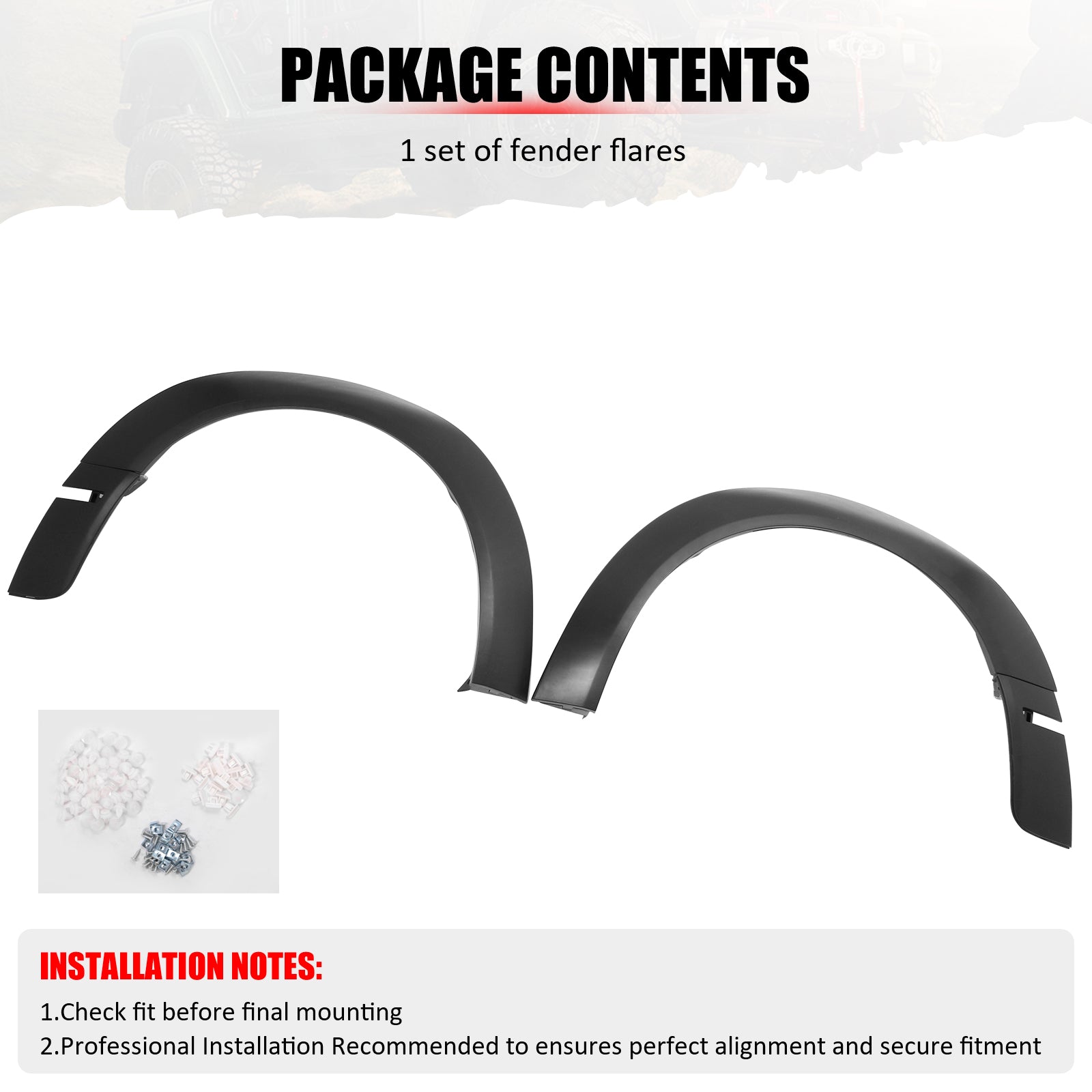 For 18-23 Dodge Challenger Widebody OE Style Front Fender Flares Unpainted 2PCS