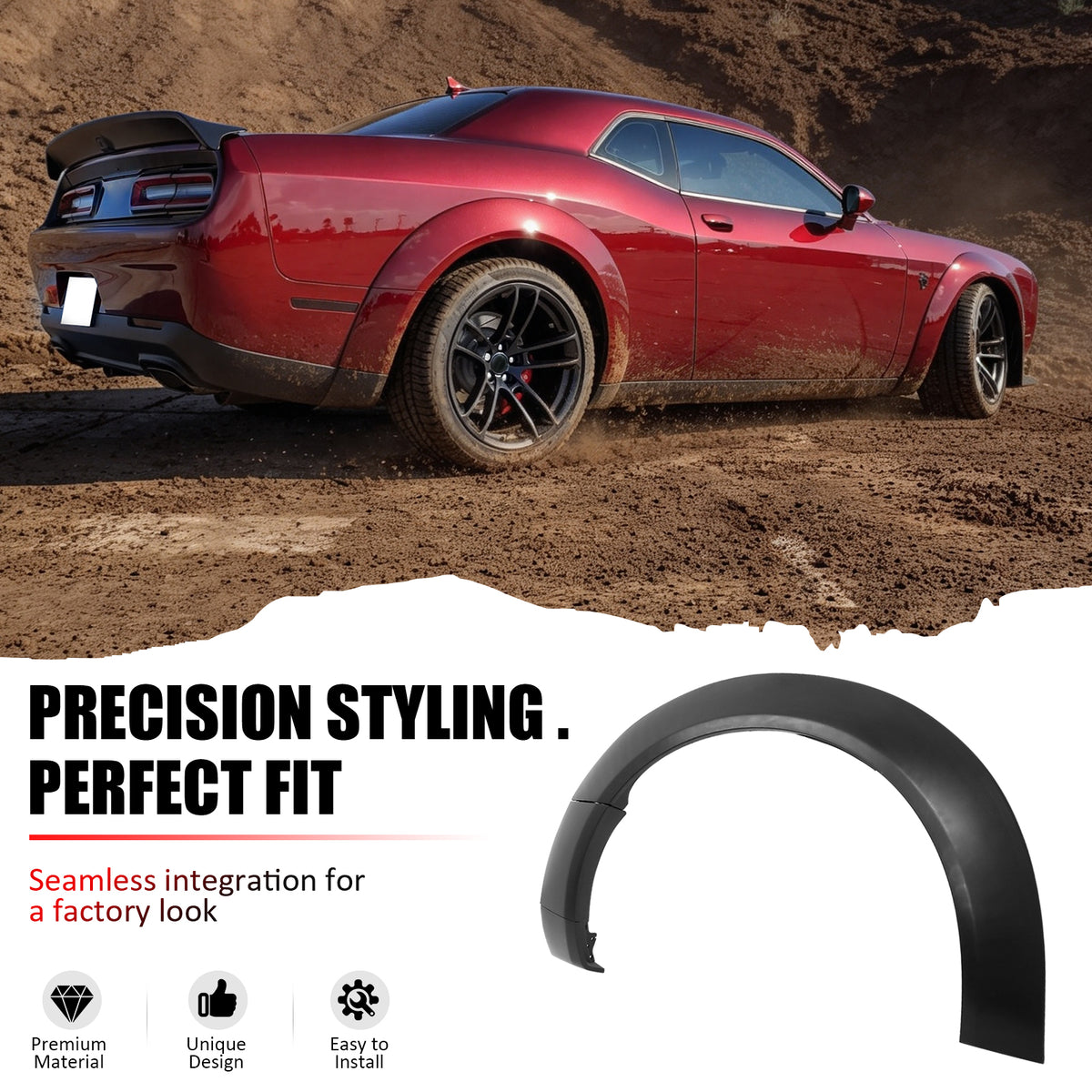 Fit 2018-2023 Dodge Challenger Widebody OE Style Rear Fender Flares