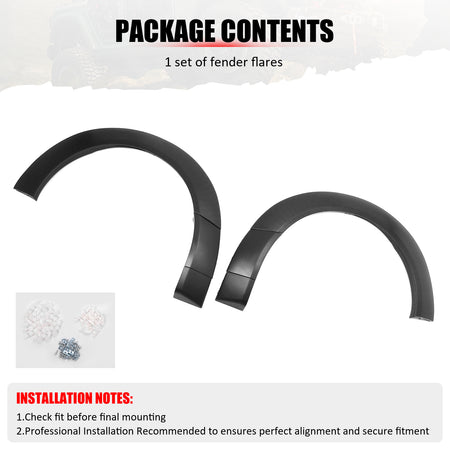 For 18-23 Dodge Challenger Widebody OE Style Rear Fender Flares Unpainted 2PCS